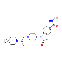 1H-Indole-5-carboxamide, 1-[1-[2-(6-azaspiro[2.5]oct-6-yl)-2-oxoethyl]-4-piperidinyl]-2,3-dihydro-N-methyl-2-oxo- structure
