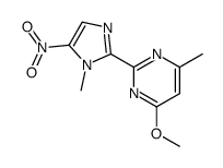 4-methoxy-6-methyl-2-(1-methyl-5-nitro-imidazol-2-yl)pyrimidine Structure