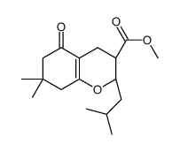 (2R,3S)-2-异丁基-7,7-二甲基-5-氧代-3,4,5,6,7,8-六氢-2H-色烯-3-羧酸甲酯结构式