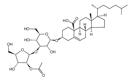 3β-[[3-O-(2-O-Acetyl-β-D-arabinofuranosyl)-β-D-glucopyranosyl]oxy]cholest-5-en-19-oic acid Structure