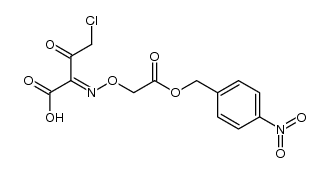 (5E)-4-chloro-2-p-nitrobenzyloxycarbonylmethoxyimino-3-oxobutyric acid结构式