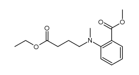 N-(3-ethoxycarbonyl-propyl)-N-methyl-anthranilic acid methyl ester结构式
