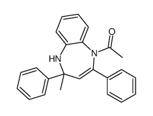 1-(2-methyl-2,4-diphenyl-1H-1,5-benzodiazepin-5-yl)ethanone Structure