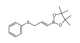 (E)-4,4,5,5-tetramethyl-2-(3-(phenylthio)prop-1-enyl)-1,3,2-dioxaborolane结构式