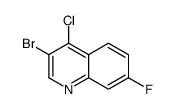 3-bromo-4-chloro-7-fluoroquinoline结构式