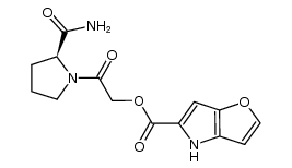 2-(2-carbamoylpyrrolidin-1-yl)-2-oxoethyl 4H-furo[3,2-b]pyrrole-5-carboxylate结构式