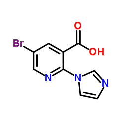 5-Bromo-2-(1H-imidazol-1-yl)nicotinic acid结构式