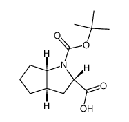 (2S,3aS,6aS)-1-(叔丁氧基羰基)八氢环戊并[b]吡咯-2-羧酸结构式
