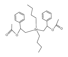 (dibutylstannanediyl)bis(1-phenylethane-2,1-diyl) diacetate Structure