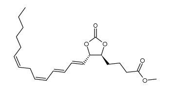 (5S)-[(1E,3E,5Z,8Z)-tetradeca-1,3,5,8-tetraen-1-yl]-2-oxo-1,3-dioxolane-4-butanoate de methyle结构式