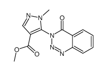 methyl 1-methyl-5-(4-oxo-1,2,3-benzotriazin-3-yl)pyrazole-4-carboxylate Structure