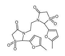(2S)-2-(5-methylfuran-2-yl)-3-[2-[(2S)-2-(5-methylfuran-2-yl)-1,1,4-trioxo-1,3-thiazolidin-3-yl]ethyl]-1,1-dioxo-1,3-thiazolidin-4-one结构式