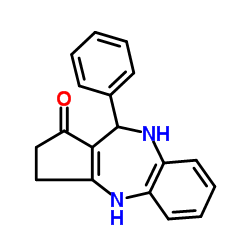 10-Phenyl-3,4,9,10-tetrahydrobenzo[b]cyclopenta[e][1,4]diazepin-1(2H)-one结构式