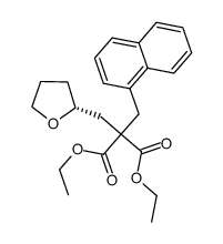 (R)-diethyl 2-[(naphthalen-1-yl)methyl]-3-(tetrahydrofuran-2-yl)malonate结构式