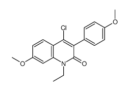 4-chloro-1-ethyl-7-methoxy-3-(4-methoxyphenyl)quinolin-2-one结构式