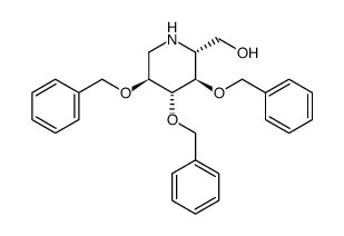 ((2R,3R,4R,5S)-3,4,5-tris(benzyloxy)piperidin-2-yl)methanol结构式