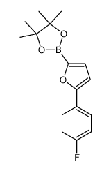 2-[5-(4-fluorophenyl)furan-2-yl]-4,4,5,5-tetramethyl-1,3,2-dioxaborolane结构式