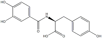 (S)-2-(3,4-dihydroxybenzaMido)-3-(4-hydroxyphenyl)propanoic acid结构式