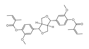 (+)-4,4'-O-diangeloylpinoresinol结构式