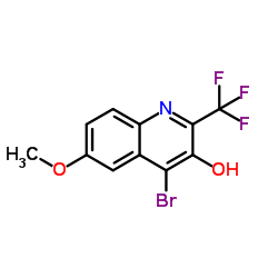 4-Bromo-6-methoxy-2-(trifluoromethyl)-3-quinolinol结构式