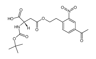 (S)-4-(4-acetyl-2-nitrophenethoxy)-2-((tert-butoxycarbonyl)amino)-4-oxobutanoic acid Structure