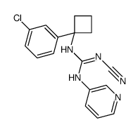 2-[1-(3-chlorophenyl)cyclobutyl]-1-cyano-3-pyridin-3-ylguanidine Structure