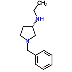 (3S)-(+)-1-苄基-3-(乙氨基)吡咯烷结构式