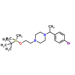 1-[1-(4-Bromophenyl)ethyl]-4-(2-{[dimethyl(2-methyl-2-propanyl)silyl]oxy}ethyl)piperazine结构式