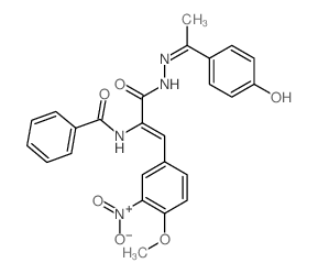 N-[2-(4-methoxy-3-nitro-phenyl)-1-[[1-(4-oxo-1-cyclohexa-2,5-dienylidene)ethylamino]carbamoyl]ethenyl]benzamide Structure