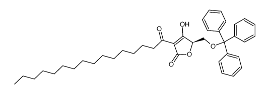 (R)-3-hexadecanoyl-5-(triphenylmethoxymethyl)tetronic acid Structure