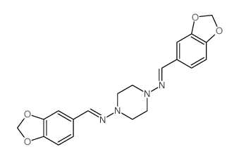 1-benzo[1,3]dioxol-5-yl-N-[4-(benzo[1,3]dioxol-5-ylmethylideneamino)piperazin-1-yl]methanimine Structure