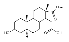 2β-Methoxycarbonyl-tetradecahydro-7-hydroxy-2.4b-dimethyl-1-phenanthrenessigsaeure Structure