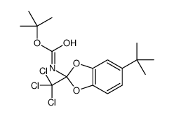 Carbamic acid, [5-(1,1-dimethylethyl)-2-(trichloromethyl)-1,3-benzodioxol-2-yl]-, 1,1-dimethylethyl ester (9CI) structure