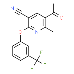 5-Acetyl-6-methyl-2-[3-(trifluoromethyl)phenoxy]nicotinonitrile Structure