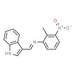 N-(1H-indol-3-ylmethylene)-2-methyl-3-nitroaniline Structure