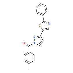 (4-Methylphenyl)[3-(2-phenyl-1,3-thiazol-5-yl)-1H-pyrazol-1-yl]methanone结构式