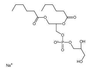 1,2-二己酰基-sn-甘油基-3-磷酸 -(1'- 外消旋甘油)(钠盐)结构式