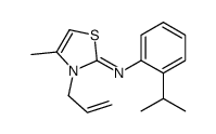 4-methyl-N-(2-propan-2-ylphenyl)-3-prop-2-enyl-1,3-thiazol-2-imine结构式