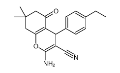 2-amino-4-(4-ethylphenyl)-7,7-dimethyl-5-oxo-6,8-dihydro-4H-chromene-3-carbonitrile结构式