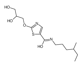 2-(2,3-dihydroxypropoxy)-N-(4-methylhexyl)-1,3-thiazole-5-carboxamide结构式