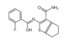 2-[(2-Fluorobenzoyl)amino]-5,6-dihydro-4H-cyclopenta[b]thiophene- 3-carboxamide Structure