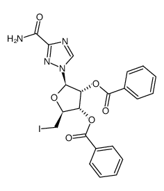 1-(2,3-di-O-benzoyl-5-deoxy-5-iodo-β-D-ribofuranosyl)-1,2,4-triazole-3-carboxamide结构式