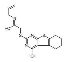 2-[(4-oxo-5,6,7,8-tetrahydro-3H-[1]benzothiolo[2,3-d]pyrimidin-2-yl)sulfanyl]-N-prop-2-enylacetamide Structure