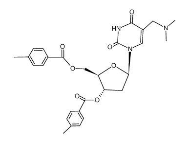 α-dimethylamino-O3',O5'-bis-(4-methyl-benzoyl)-thymidine结构式