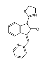 1-(4,5-Dihydro-thiazol-2-yl)-3-[1-pyridin-2-yl-meth-(Z)-ylidene]-1,3-dihydro-indol-2-one Structure