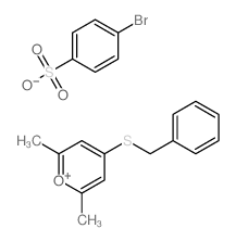 4-benzylsulfanyl-2,6-dimethyl-pyran; 4-bromobenzenesulfonic acid Structure