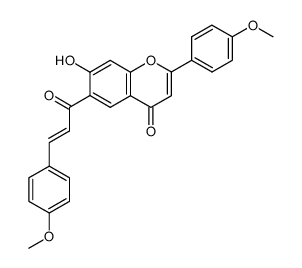 7-hydroxy-2-(4-methoxy-phenyl)-6-[3-(4-methoxy-phenyl)-acryloyl]-chromen-4-one结构式