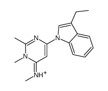 6-(3-ethylindol-1-yl)-N,2,3-trimethylpyrimidin-3-ium-4-amine结构式