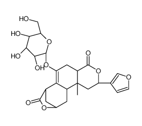 (2S)-2β-(3-Furyl)-6-(β-D-glucopyranosyloxy)-5,7,10,11,11aα,11b-hexahydro-11bβ-methyl-7β,10β-methano-2H-pyrano[4,3-g][3]benzoxepine-4,8(1H,4aαH)-dione结构式