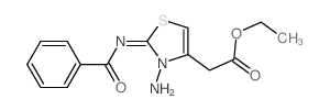 ethyl 2-[(2Z)-3-amino-2-benzoylimino-1,3-thiazol-4-yl]acetate结构式